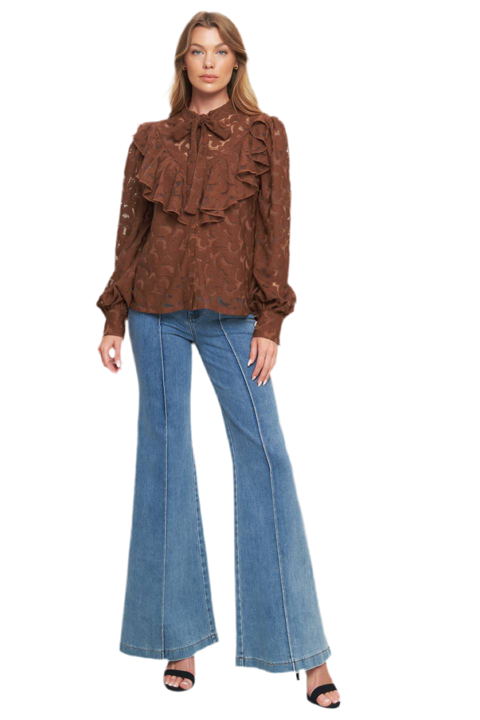 ROMANTIC SHADE WOVEN LACE TOP