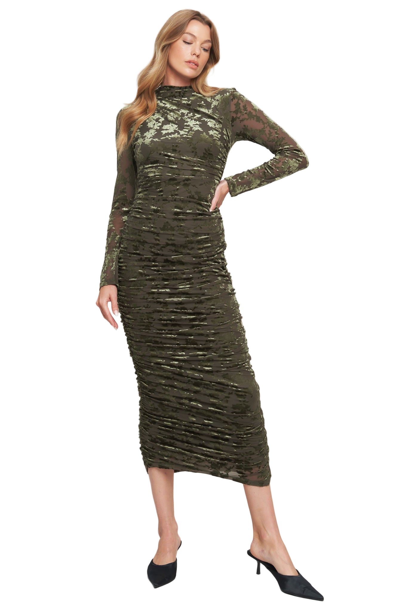 NIGHTSHADE GLAMOUR VELVET MIDI DRESS