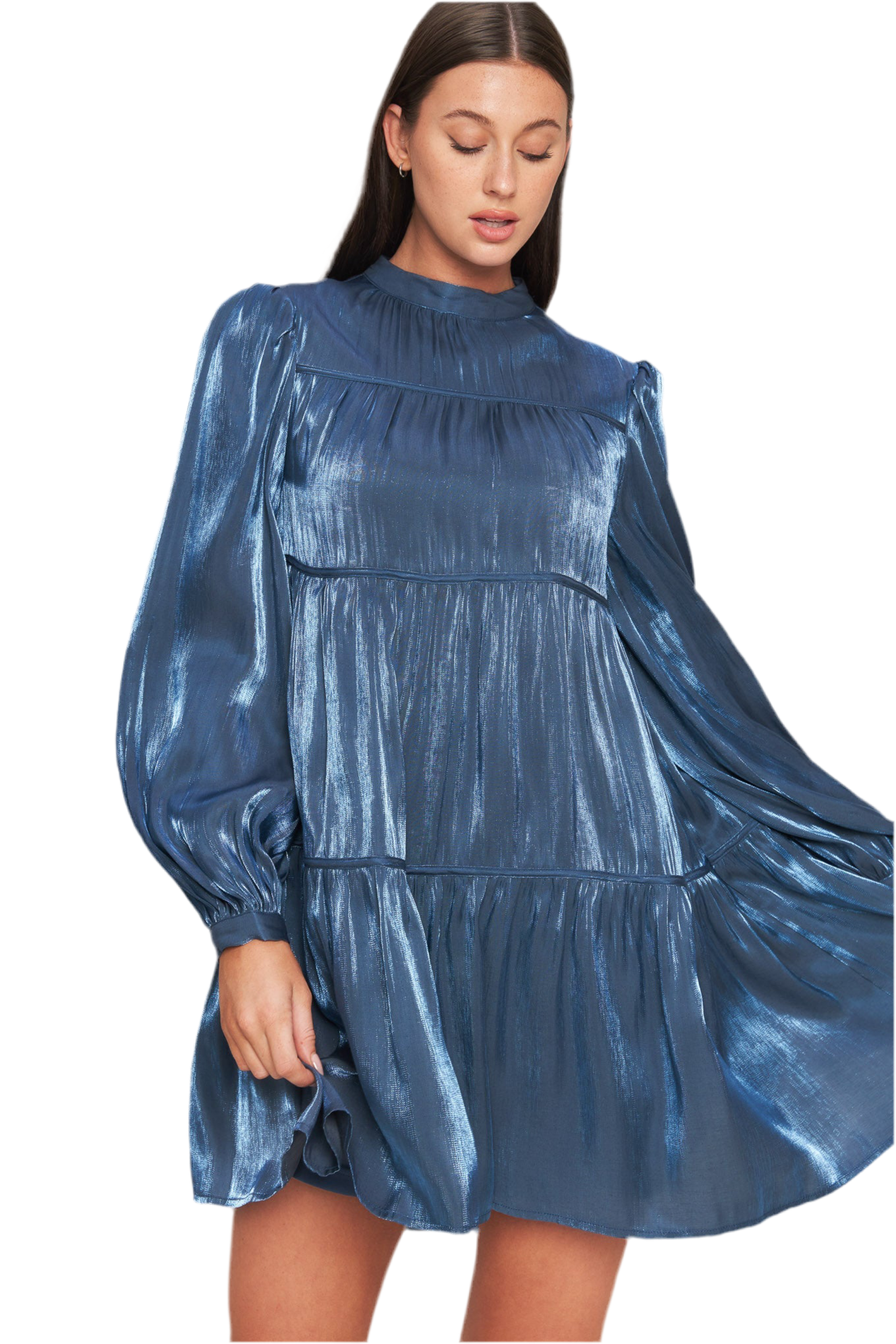 SERENITY CALLING WOVEN BABYDOLL MINI DRESS