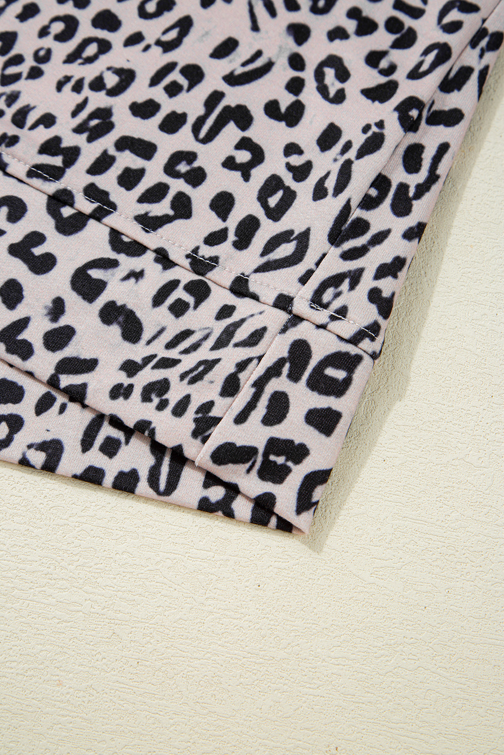 Brown Leopard Half Zipper Collared Ruffled Sleeve Top and Short Set