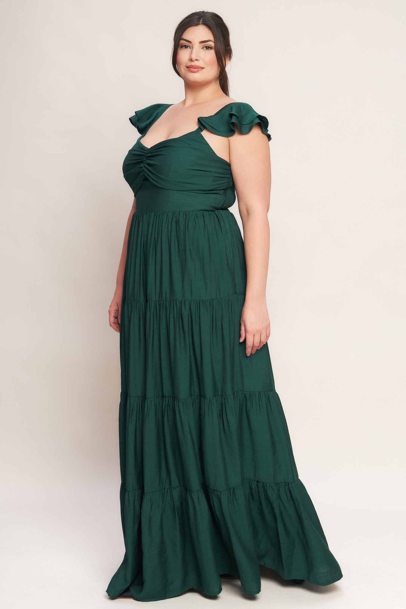 SUMMER MILK FOREST GREEN WOVEN MAXI DRESS
